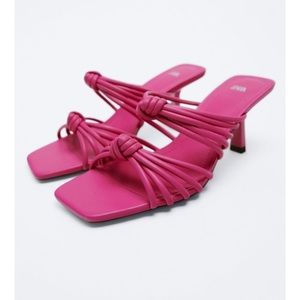 ZARA KNOTTED HIGH-HEEL SANDALS